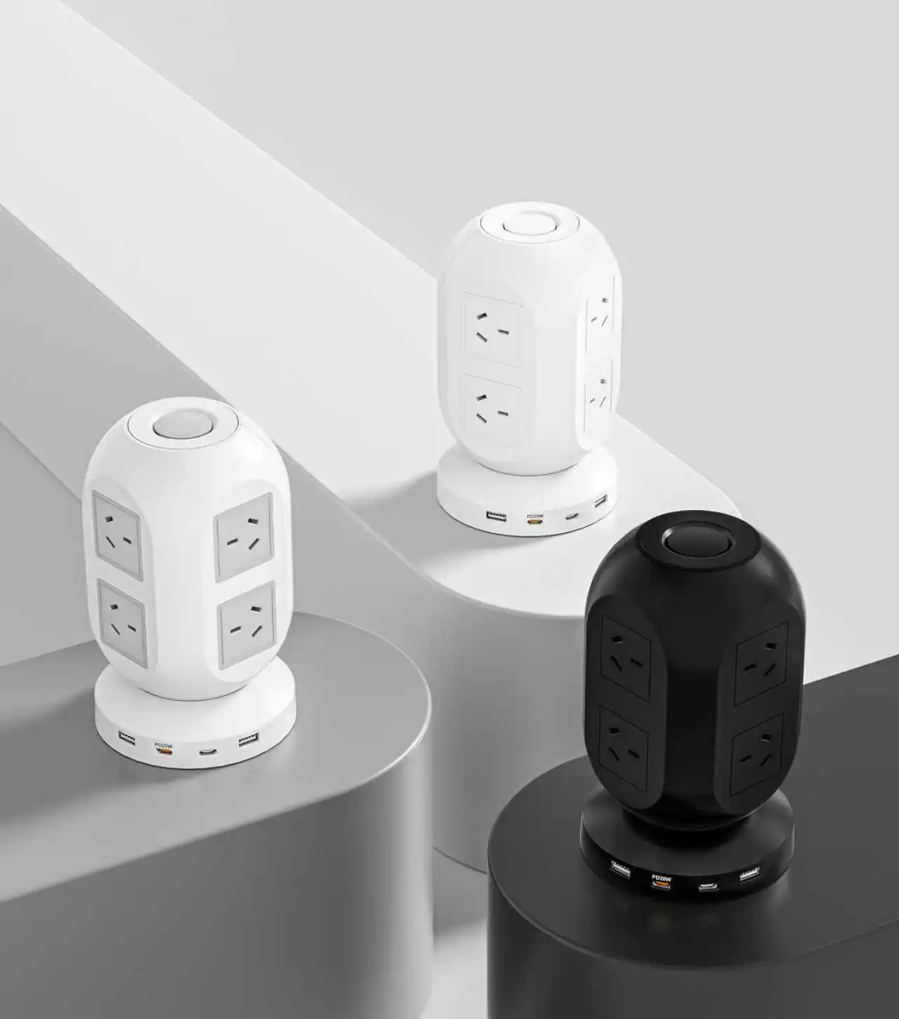 

Австрийская стандартная розетка Tower с портом быстрой зарядки PD20W, креативный дизайн в стиле фонаря, подходит для офиса, дома и