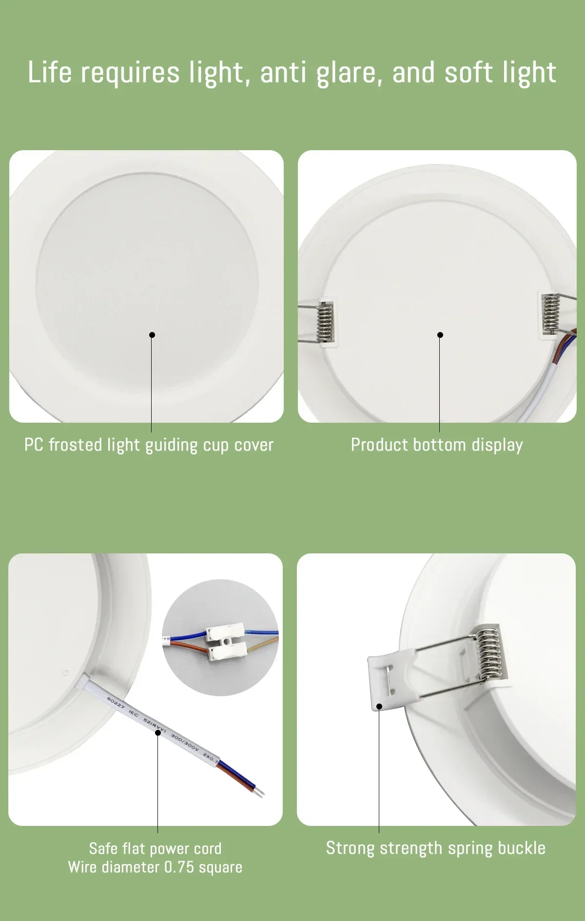 1-10 Stück/Set Einbau-LED-Downlight Runde LED-Panelleuchte 110V 220V 3000K 4000K 6000K 10W 24W Spot für Innenbeleuchtung zu Hause – Detail 10