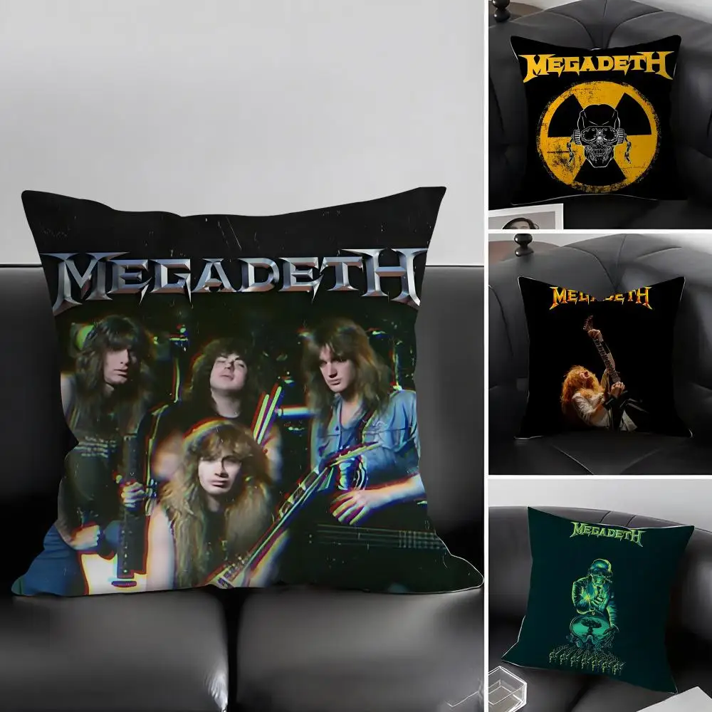M-Megadeth Band-Kissenbezug, ultraweicher, hautfreundlicher Stoff, wolkenähnlicher Komfort und verdeckter Reißverschluss