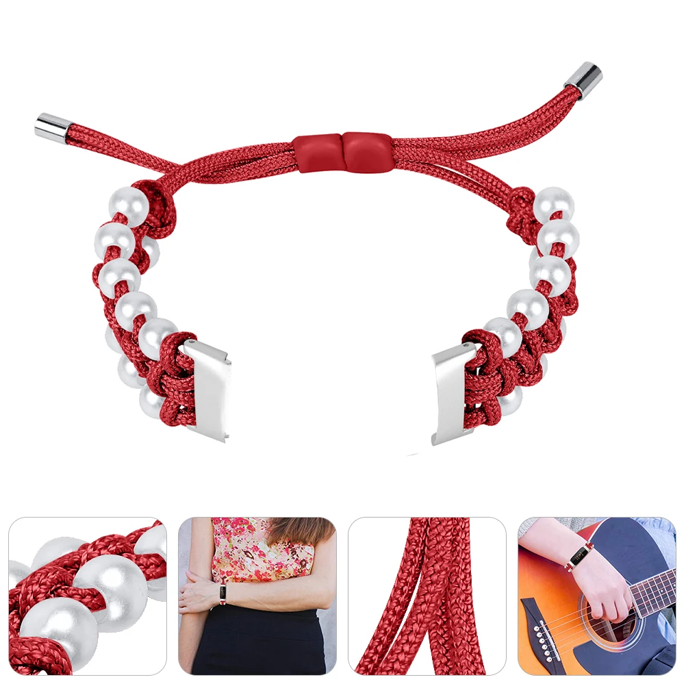 

Pearl Umbilical Watchband Retro Hand-Knitting Replacement Strap For Smart Watch Universal Stylish Weaving Wristband