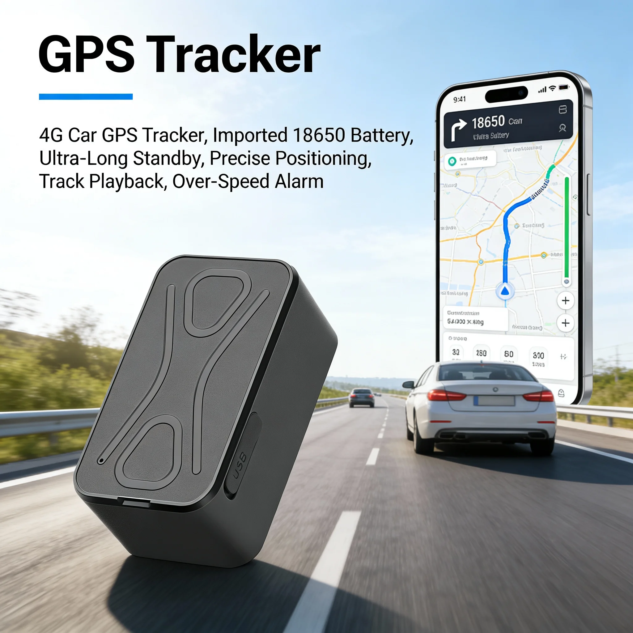 4G Car GPS Tracker Waterproof Strong Magnetic， GPS Tracking Locator WIFI Base Station Car Parcel Container GPS Anti-loss Device