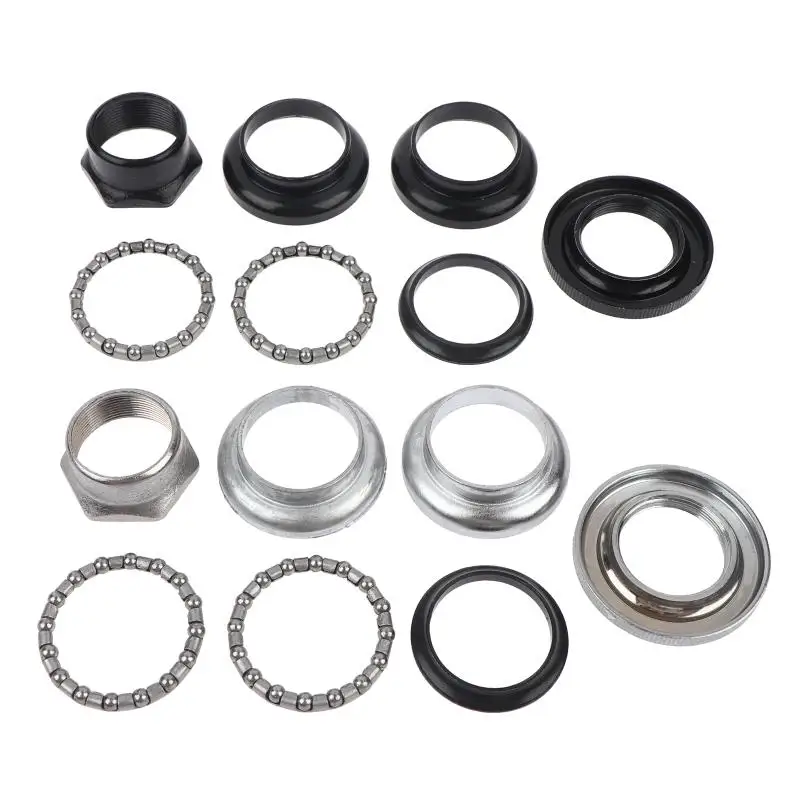 1Set Bicycle Headset Cup Set With Bearings Made Of Thick Metal For 1-inch Stems For Most Bicycles Including Commuter Bikes