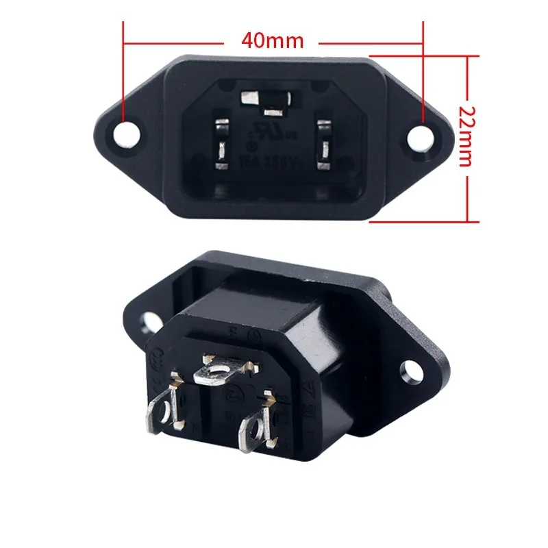 AC Power Socket 250V 10A 3 Pins Male Female Plug Panel Power Charging Outlet AC-14 Connector With Waterproof Cap Cover Line Wire