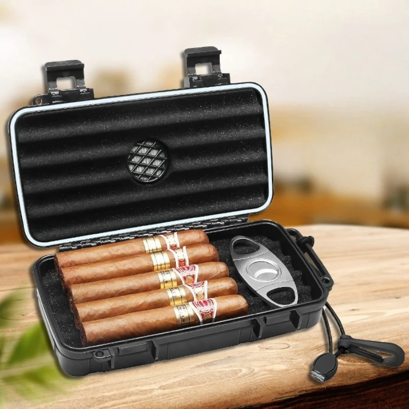 

Plastic Cigar Case Portable Household Humidor Cigar Box Multi Functional Waterproof Buckle Storage Boxes Smoking Accessories
