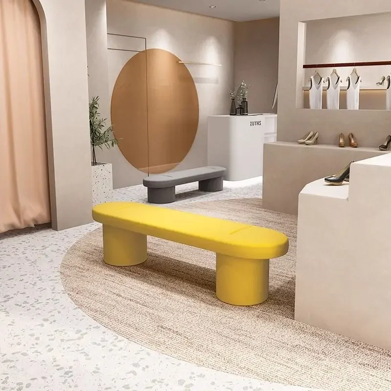 Light Luxury Creative Bedroom Bedside Sofa Bench Home Entrance Fabric Shoe Changing Stool Clothing Store Soft Bag Low Stool