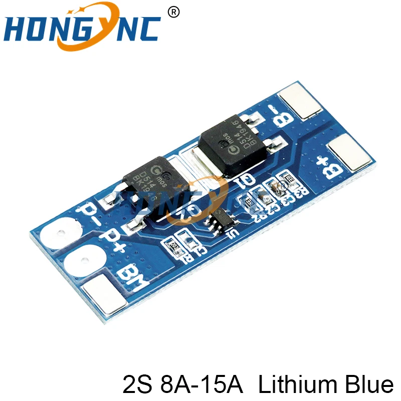 BMS 2S 3.2V 3.7V 8A LiFePO4 / Lithium Battery Charge Protection Board 15A Peak Current 6.4V 7.2V 18650 32650 Battery Packs