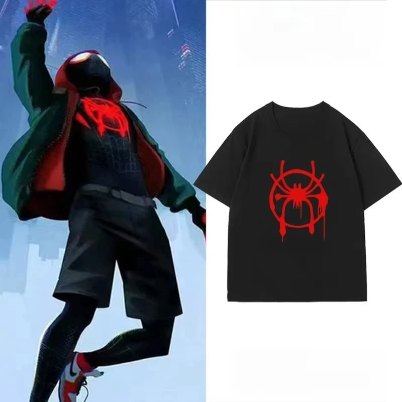 

Детская футболка с принтом Marvel Spider Man, комплект для родителей и детей, новинка лета 2026, хлопковые топы с короткими рукавами для мужчин и женщин