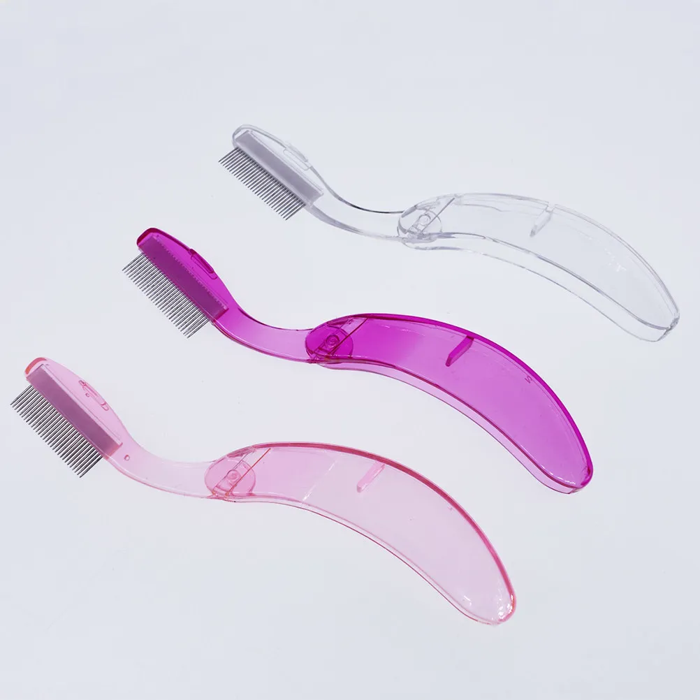 Metal Tooth Eyelash Comb Stainless Steel Folding Design Lash Separator for Eyelash Curling Mascara Removal Travel Friendly