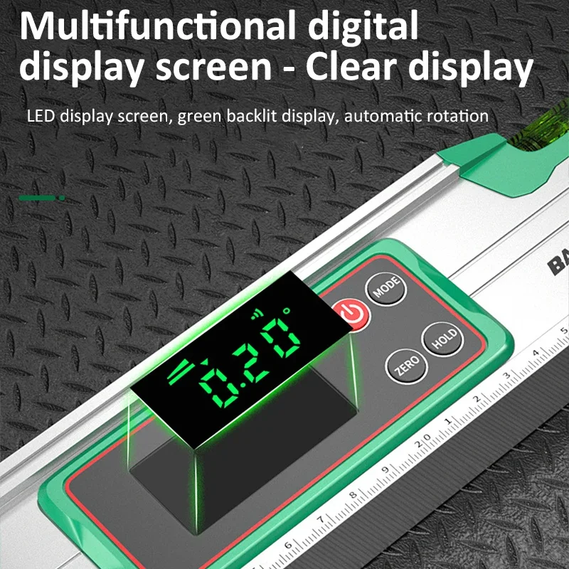 مسطرة مستوى الليزر الرقمية الدقة المغناطيسي فقاعة مستوى الكحول سبائك الألومنيوم مستوى المنقلة الميل التسوية أليجنر