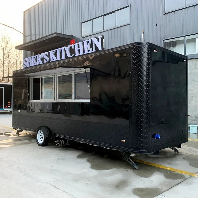 Mobile Restaurant  Kiosk Hot Dog Food Cart Manufacturer Ice Cream Cart Food Truck Trailer With Full Kitchen Food Trailer
