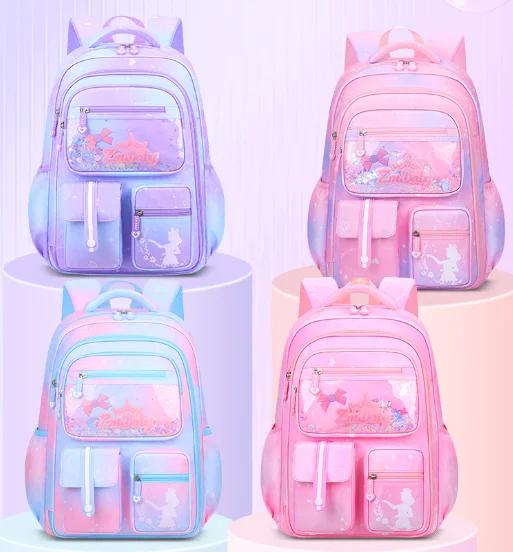 Cute Princess Color-Changing Backpack Children Girls School Bags Orthopedic School Lightweight Waterproof Mochila Infantil