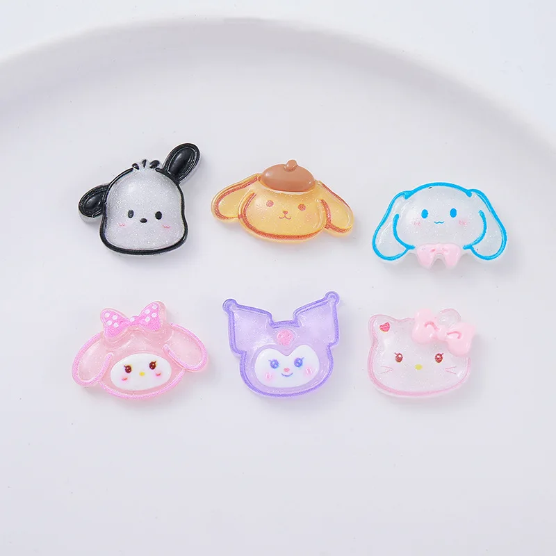 

5pcs Colorful Sanrio Series Resin Flatback Cabochons DIY Jewelry Accessories Handmade Mobile Phone Case Charms Hairpin Material