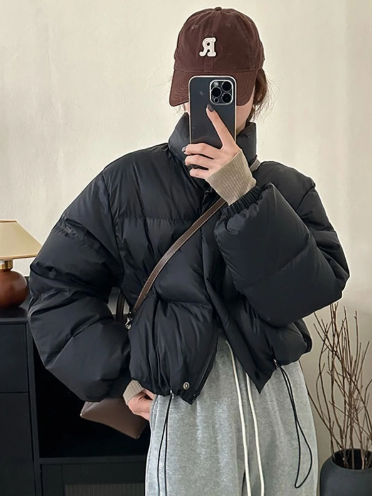 2026 Winter Women Puffer Coat Korean Style Short Bread Jacket Hong Kong Style Loose Casual Versatile Coat Student Cotton Parkas