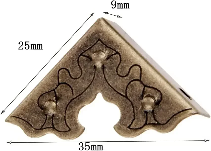 10 قطعة تركيبات الأثاث العتيقة الحرف المعدنية صندوق مجوهرات حافة حراس السلامة يغطي علبة خشبية الزخرفية ركن حامي 25 مللي متر