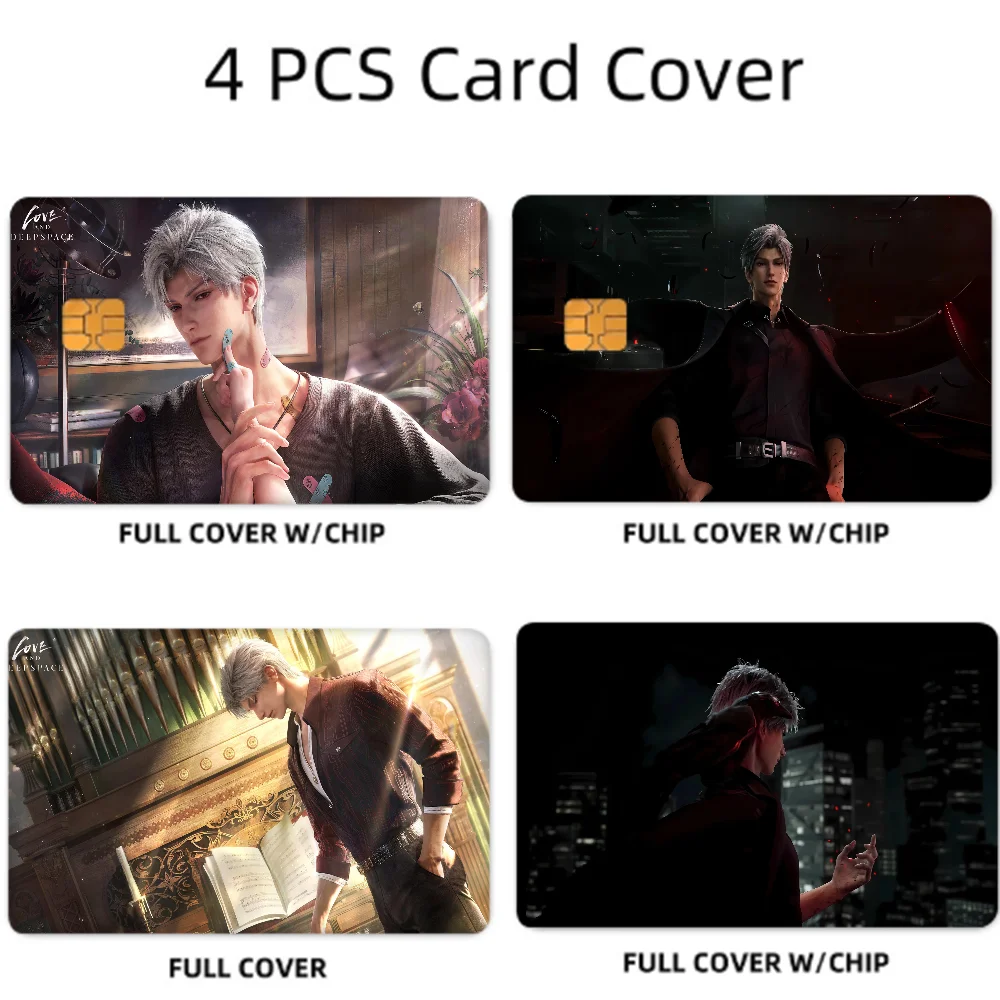

Love And Deepspace Sylus Game Film Cover Sticker Case for Small Chip Credit Debit Card Front Side 1 set of 4 pcs