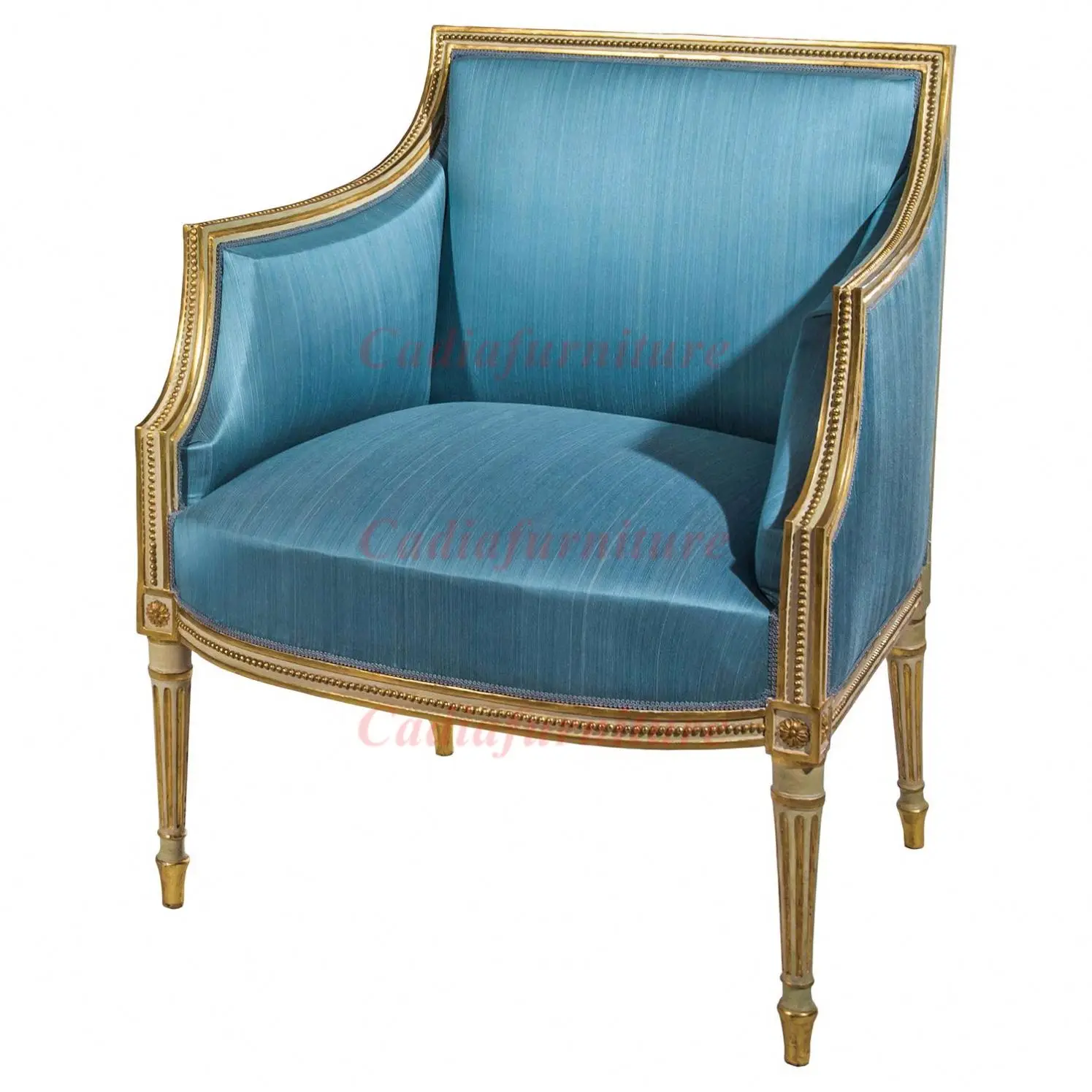 Blue Color Velvet Fabric Armchair with Armrest and Tufted Button Back Arm Chairs Living Room Accent Sofa Chairs