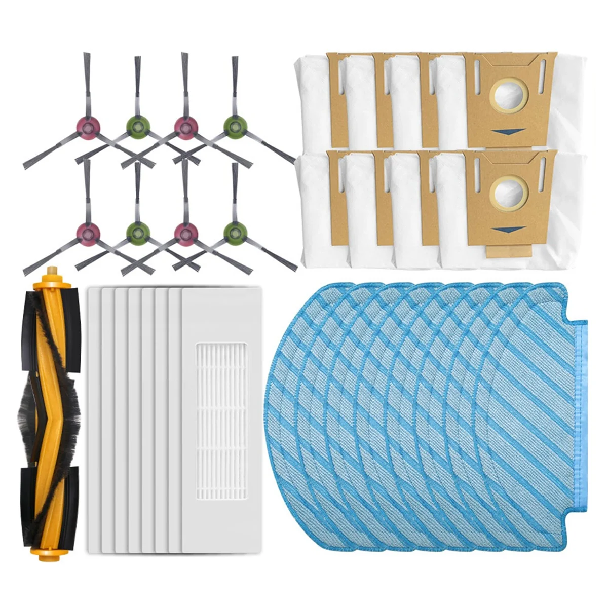 Compatível para ecovacs debot n10/n10 plus rolo escova lateral filtro hepa panos mop saco de pó acessórios aspirador pó