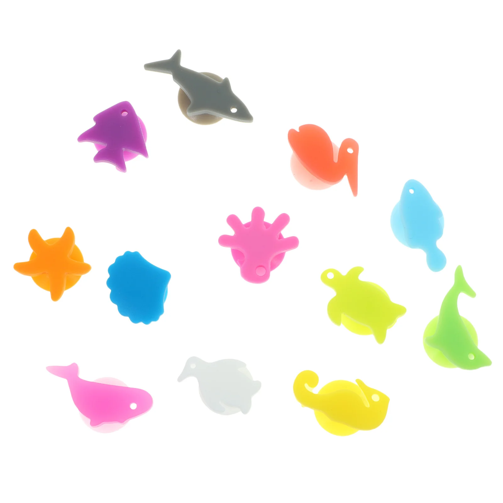 24 قطعة الحيوانات البحرية كأس للنبيذ علامات شفط كأس شرب معرفات صديقة للبيئة الغذاء الصف سيليكون حفلة كوكتيل بار Ktv