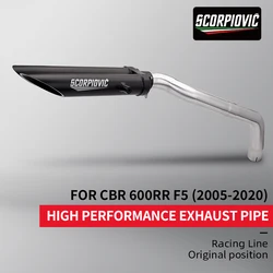 Motorcycle exhaust link pipe For CBR600 CBR600RR F5 Exhaust Middle Link Pipe Escape 2005-2017 CBR600RR exhaust muffler
