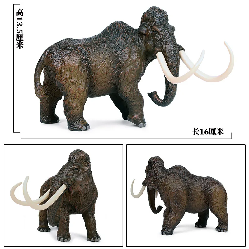 Simulated Wildlife World Model Toys Ornaments Forest Animals Elephants Mammoths Soft Rubber Decompression Children Toy Figures