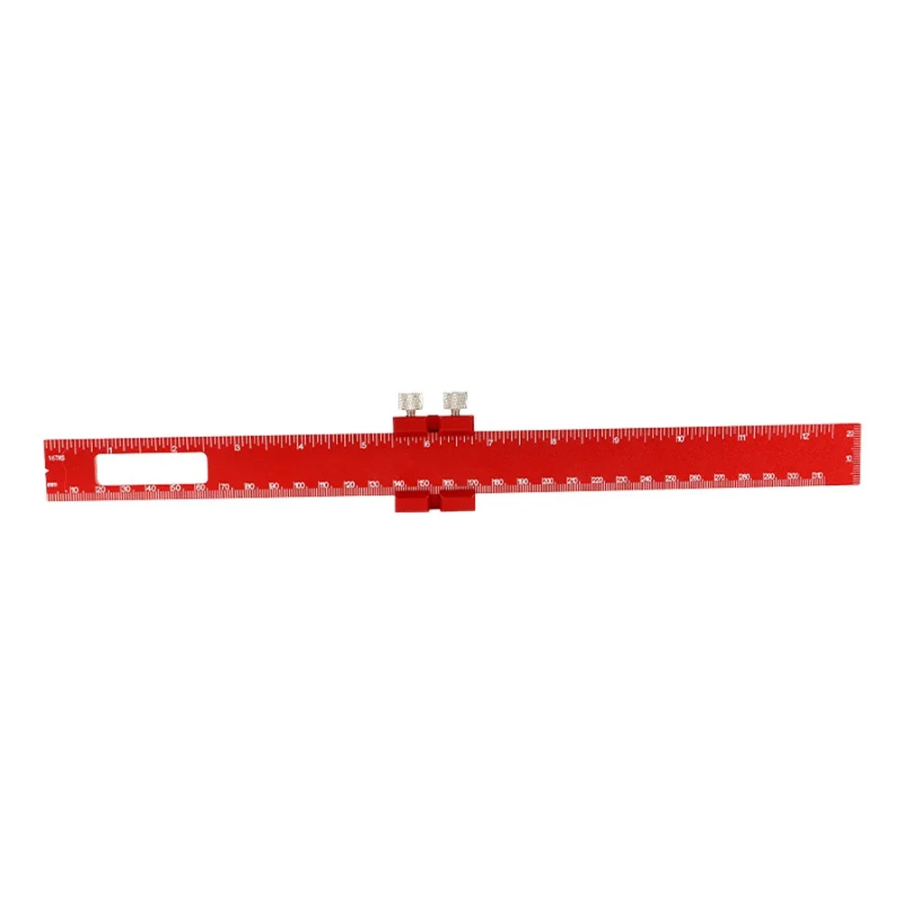 Reglas de trazado de posicionamiento de carpintería, herramienta de aluminio multifuncional, regla de trazado roja, herramientas de carpintería