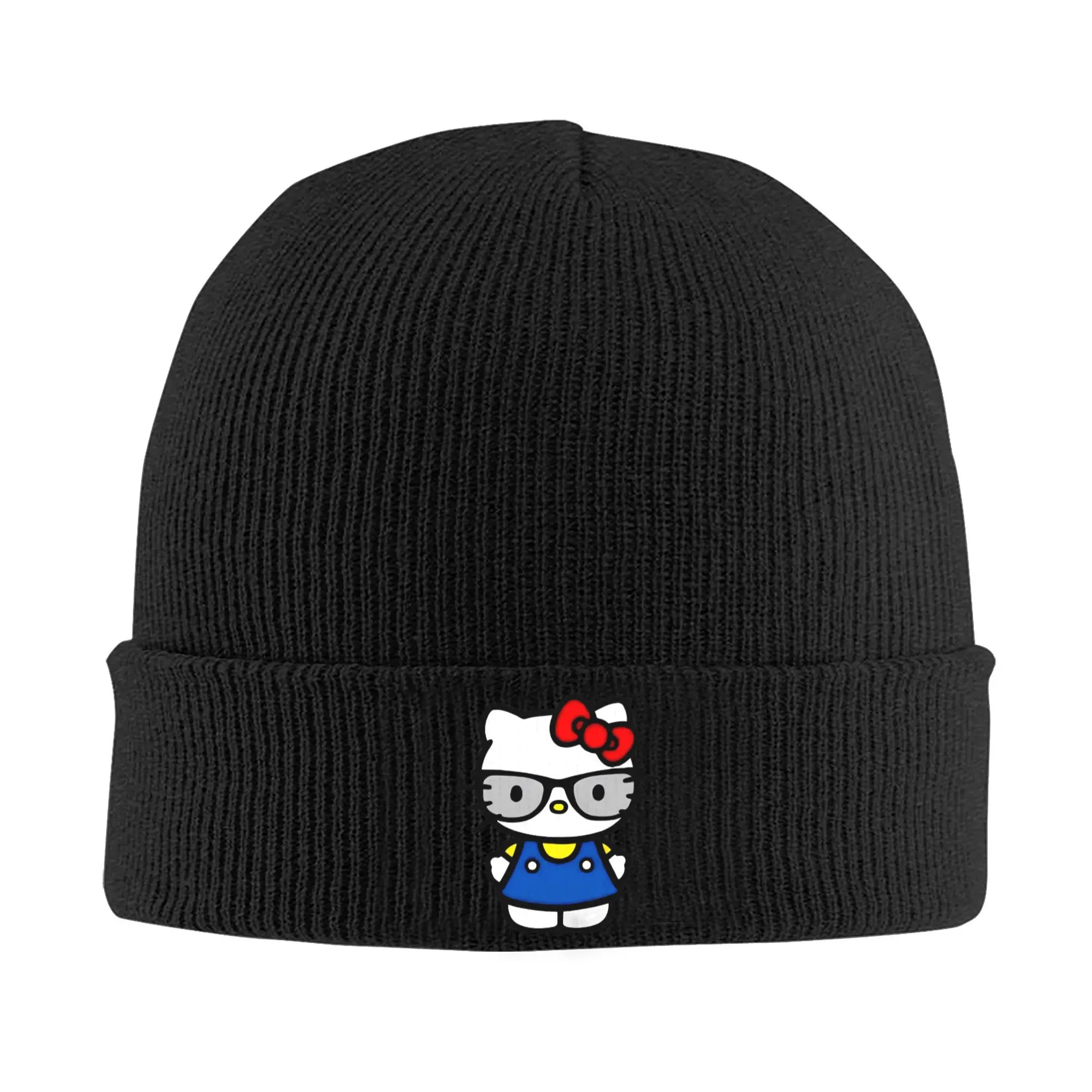 Hello Kitty glasses sanrio Merch Warm Slouchy Beanie For Men Women Knitted Skull Cap  Bonnet Hats