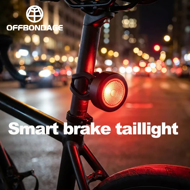 OFFBONDAGE Smart Bicycle Tail Light Waterproof Intelligent Brake Sensing Bike Taillight MTB Road Warning Cycling Accessories
