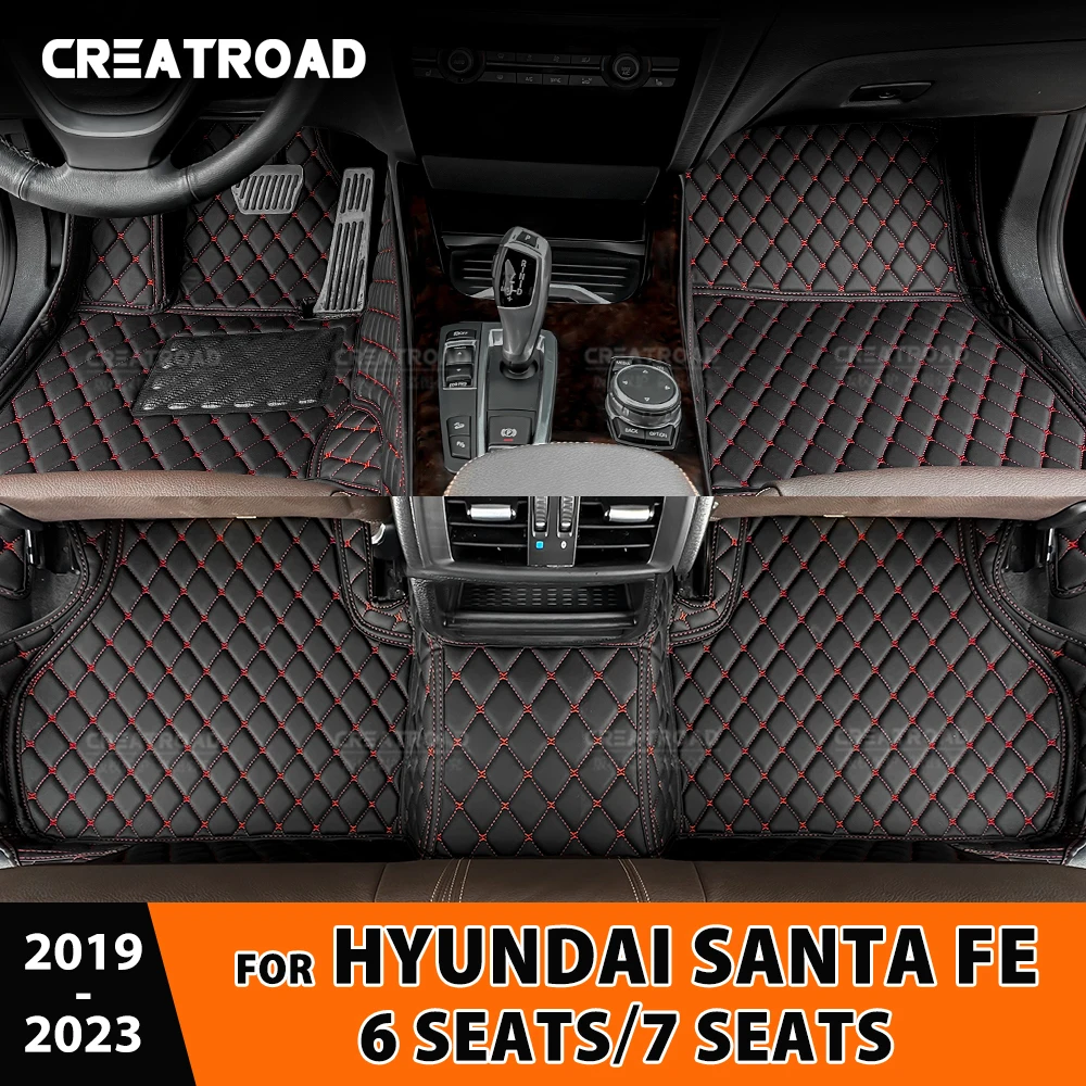 

Car Floor Mats For Hyundai Santa Fe 6/7 Seats 2019 2020 2021 2022 2023 Custom Auto Foot Pads Carpet Cover Interior Accessories