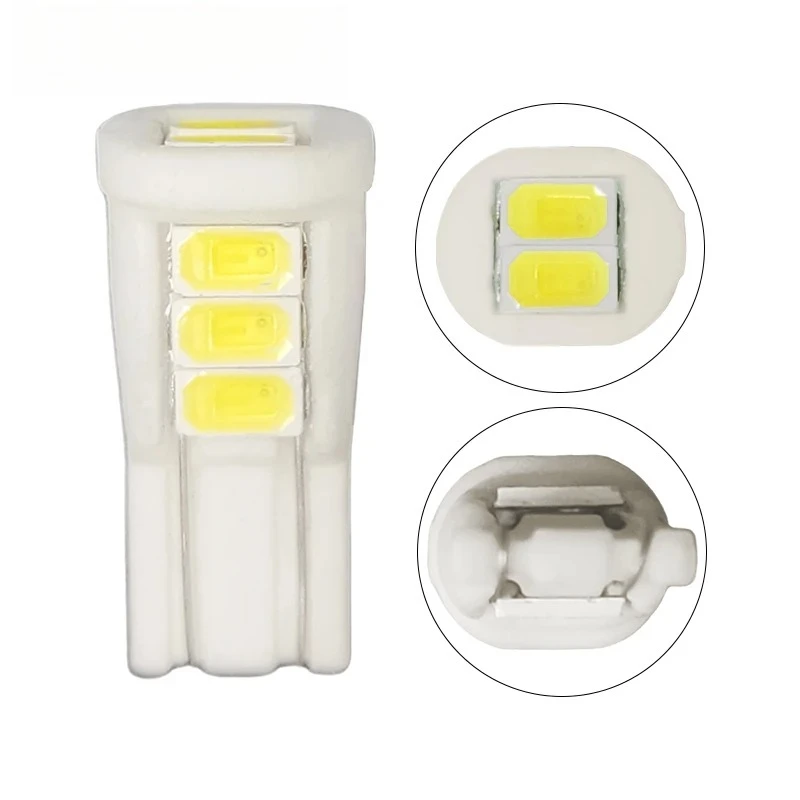 100 قطعة w5w led T10 السيراميك 8 SMD 5630 LED 194 168 501 إسفين الجانب لوحة ترخيص ضوء مصباح إسفين وقوف السيارات ضوء أبيض DC12V
