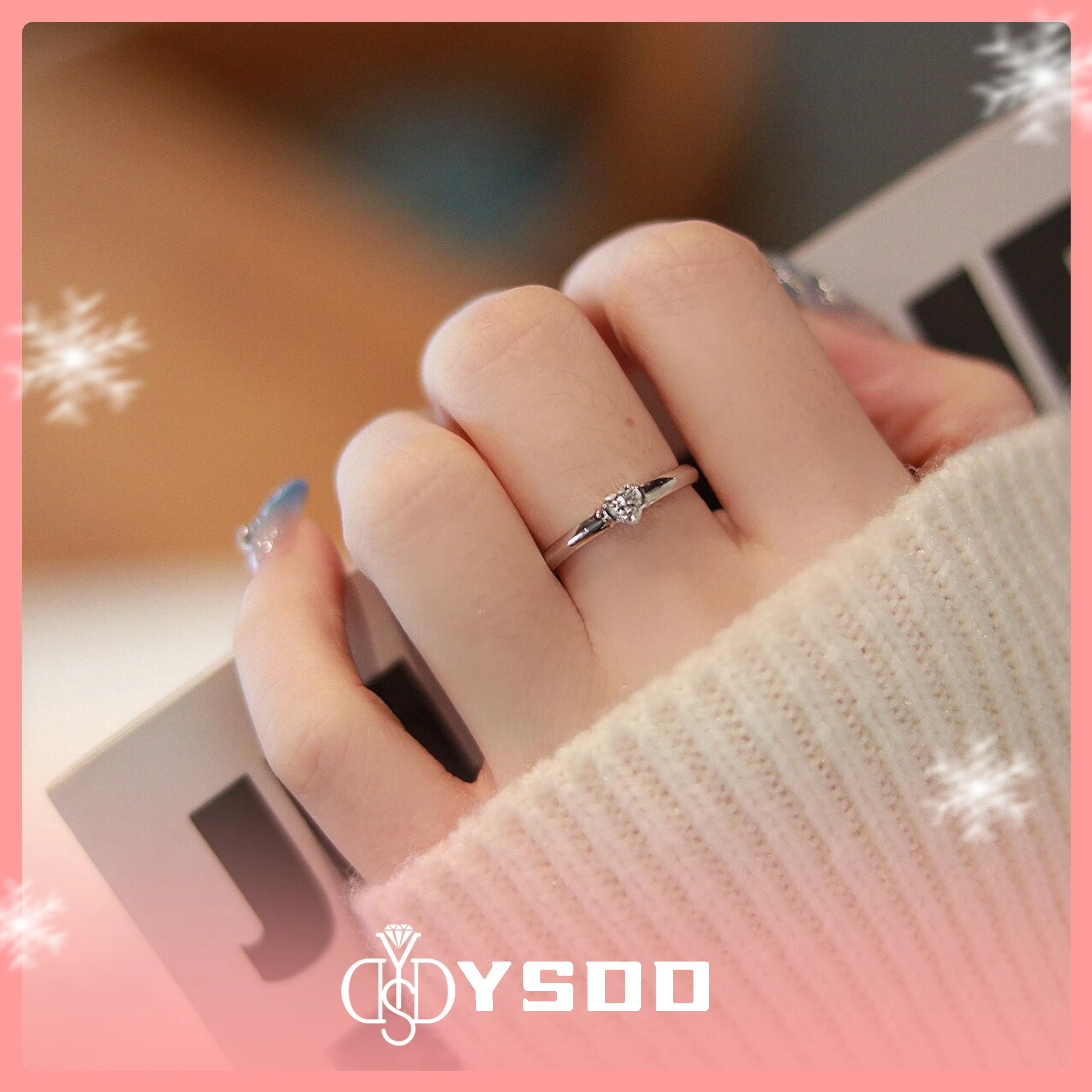 # 183 YSDD ของแท้ 925 เงินสเตอร์ลิงรูปหัวใจ Moissanite Diamond Lady แต่งงานแหวนประณีตเครื่องประดับเข็มขัดใบรับรอง