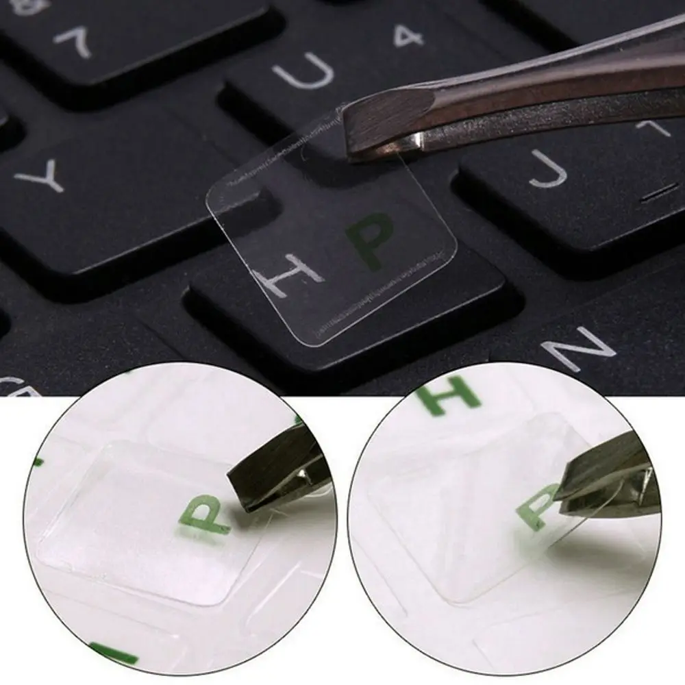 Durable Multiple Color Protective Film Transparent Russian Language Keyboard Stickers