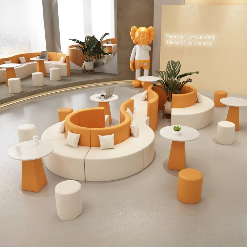 Creative S Round 4S Store Shopping Mall Wine Hall Reception Leisure Negotiation Special-shaped Sofa Kindergarten Round Sofa Comb