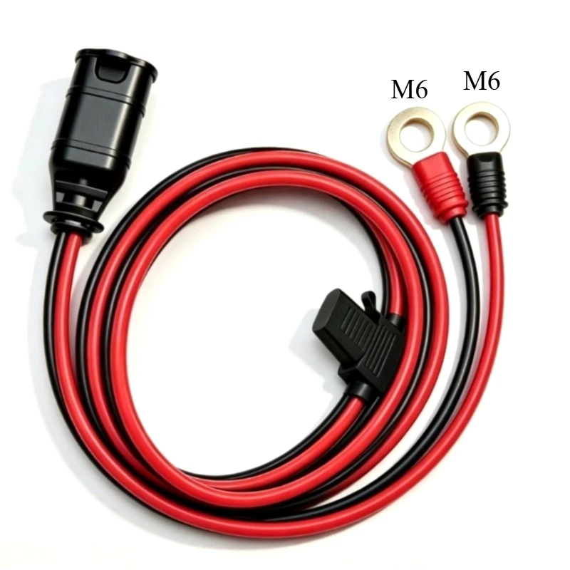 16AWG Vehicle Battery Charging Cable European DIN Cigarette Lighter Plug to CTEK Connect Automotive Power Wire