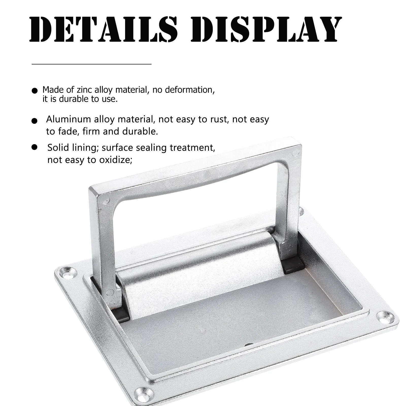 Zinc Alloy Recessed Door Handle Low Profile Anti-Rust Folding Pull Flush Mounted Handle Toolbox Drawer Cabinet Box