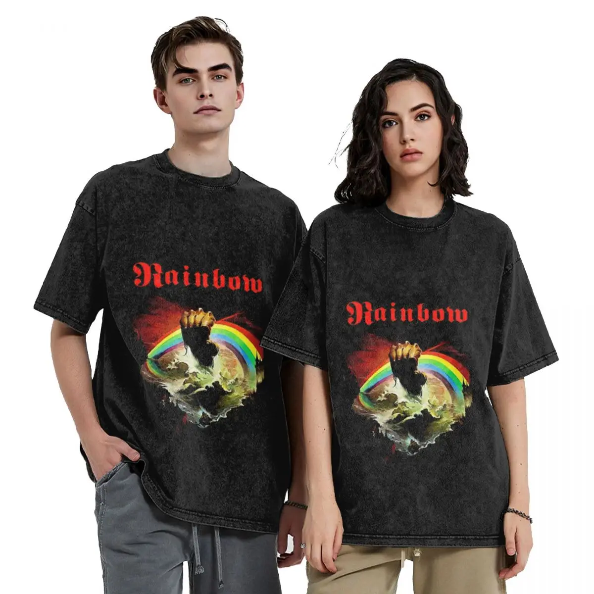 

Rainbow Rising Ritchie Blackmore Rock T-Shirt boys animal print summer 2025 sweat slim fit t shirts for men