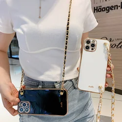 Crossbody Necklace Lanyard Leather Case For Samsung Galaxy S26 S25 S24 S23 S22 S21 Ultra S20 FE Note 20 Plus Protection Cover