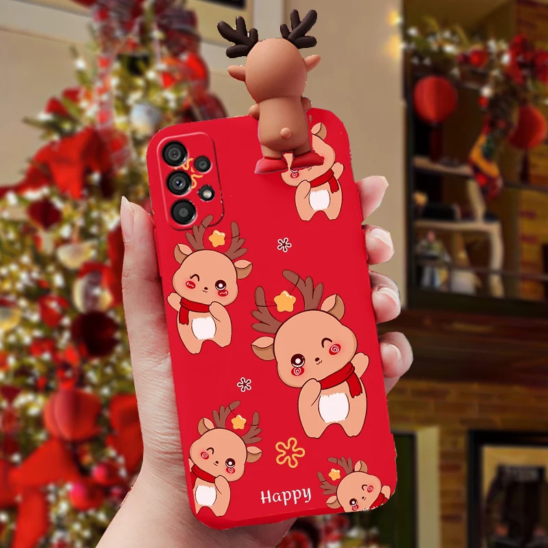 Christmas Santa Claus Reindeer 3D Case For Samsung Galaxy S23 S22 S24 Ultra S21 FE S20 Plus S10 Note 10 Lite 20 Ultra Tpu Cover