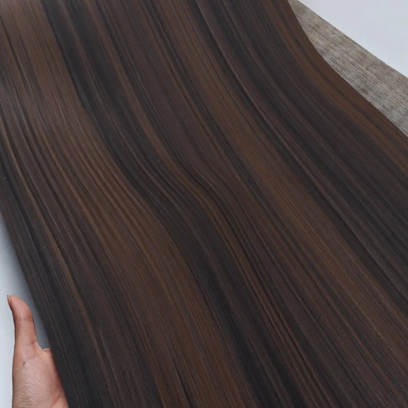 Smoked Stripe Tech Wood Veneer Sheets Linear Grain for Feature Walls and Custom Furniture Cabinet Doors Panels L:2.5MeterX58cm