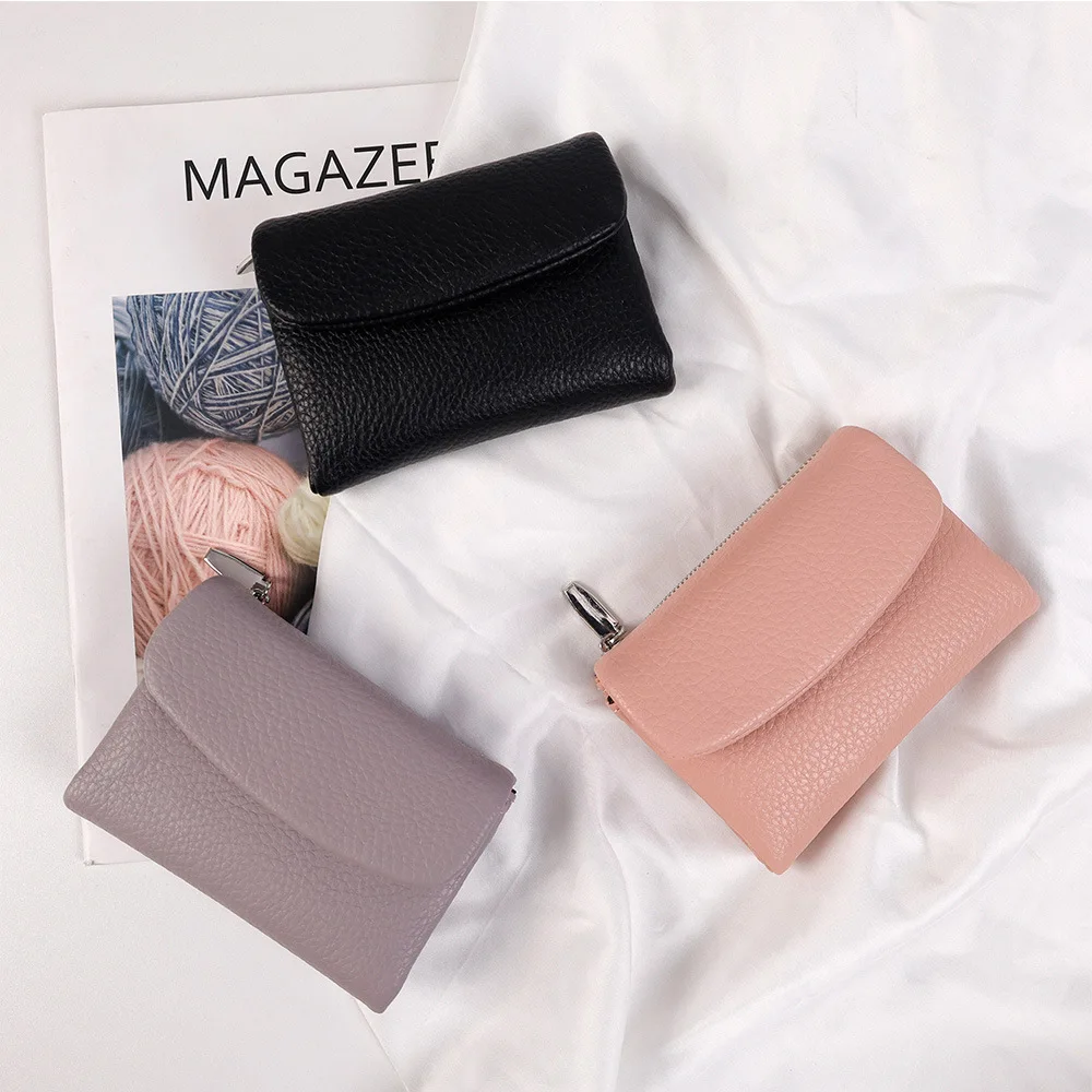 Ladies Fashion PU Leather Short Zip Card Holder Wallet Purse Women Multi Card Large Capacity Daily Travel Casual Elegant Clutch