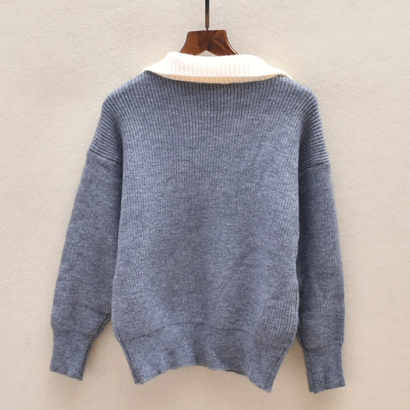 Thiened Long Sve  Ne Knitted Sweater Women's Autumn Winter Faion Versatile Warm Pure Color Crew Ne Top