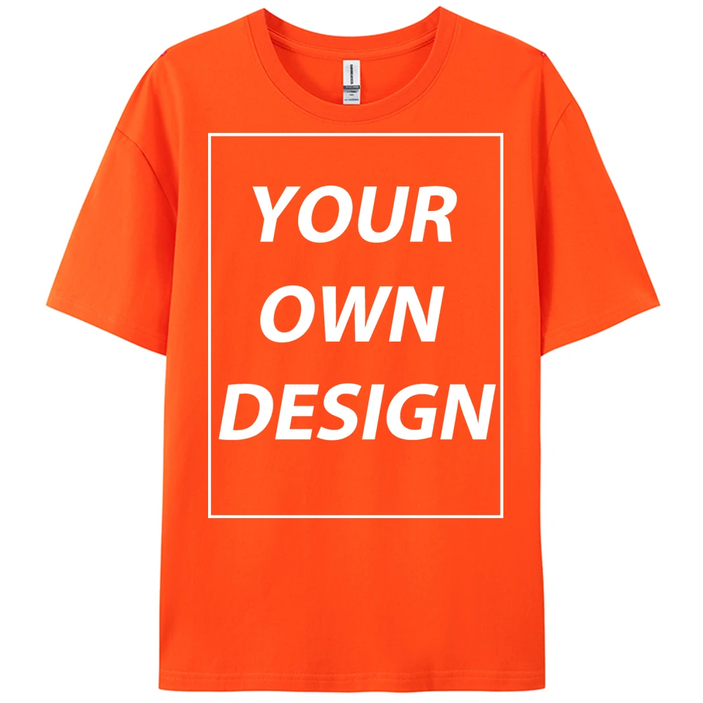 Aangepaste uw logo print zomer cool retro T-shirt katoen casual losse korte mouw basics mode tee zacht ademend streetwear - afbeelding 1