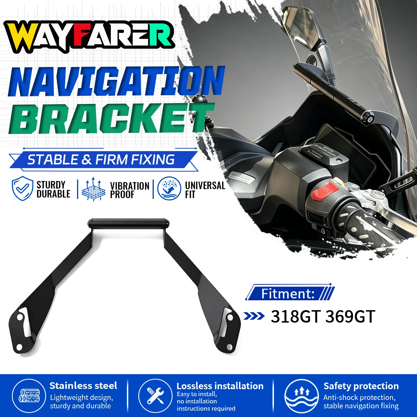 Motorcycle GPS Phone Navigation Mount Bracket Holder For 318GT 369GT 2025 2026 2027 Accessories