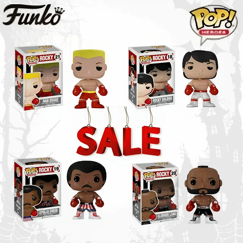 Funko Pop Rocky Clubber Lang 20# Apollo Creed 19# Ivan Drago 21# Action Figure 10cm Limited Model Toys For Kids Christmas Gift