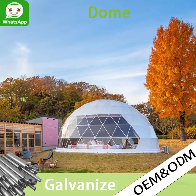 Luxury Outdoor Hotel 6m Geodesic Dome, Waterproof PVC Roof Glamping Tent House For Resort Villa Commercial Rental Use
