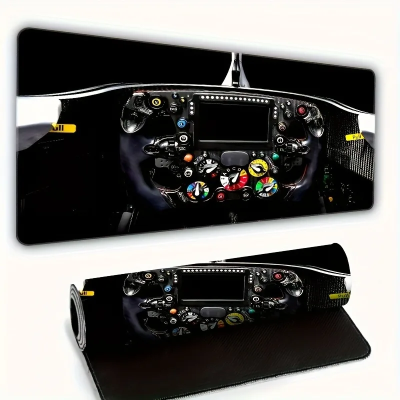 

Racing Car steering wheel Large Computer Office Game Table Mats XXL Rubber Anti-slip HD Gaming Keyboard Mousepads Long Desk Mat