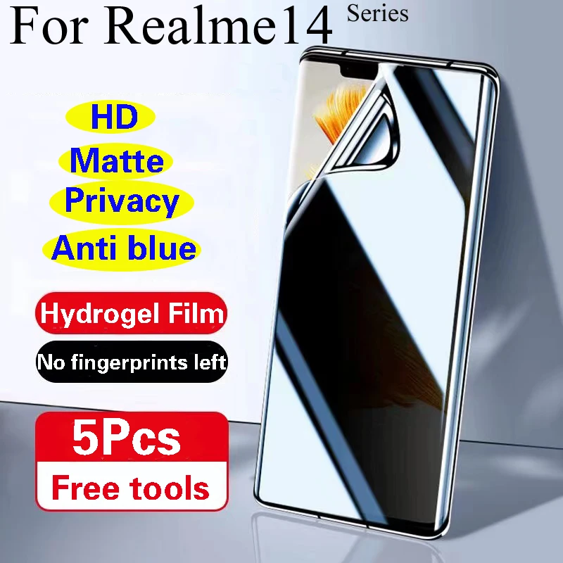

Realme14x Privacy Screen Protector For Realme 14Pro+ Matte Hydrogel Film Realme14Pro HD Anti-blue Soft Realme14T Anti peeping