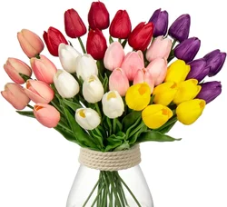 10/5/1 Pcs Coral Tulips Artificial Flowers Decoration Bulk Tulips Flowers for Vase Centerpieces Wedding Bouquet Home Decoration