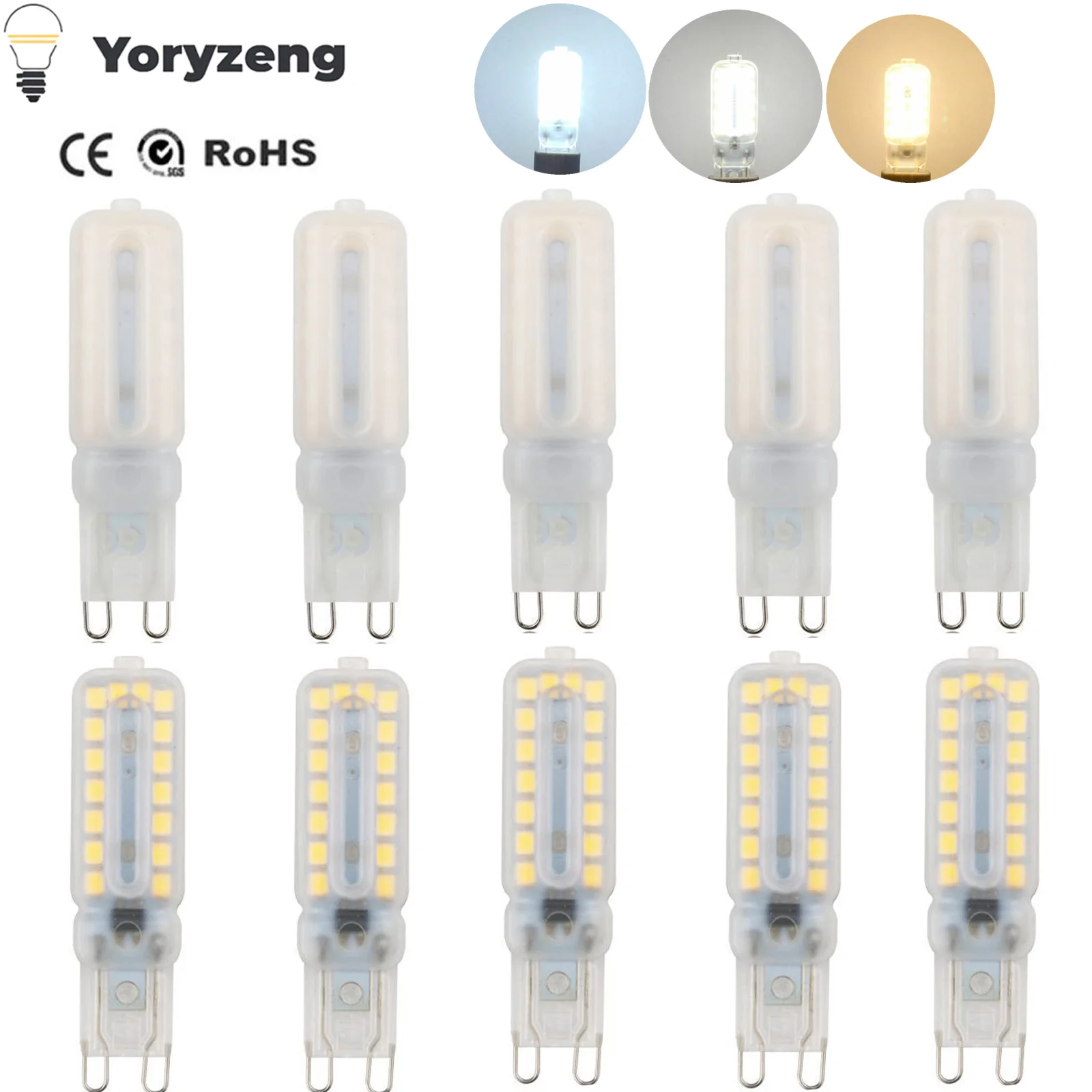 10 Uds G9 7W Mini bombillas LED regulables 3W 5W 110V 220V 2835 SMD luz blanca reemplazar 40W halógeno para decoración de lámpara de araña de cristal