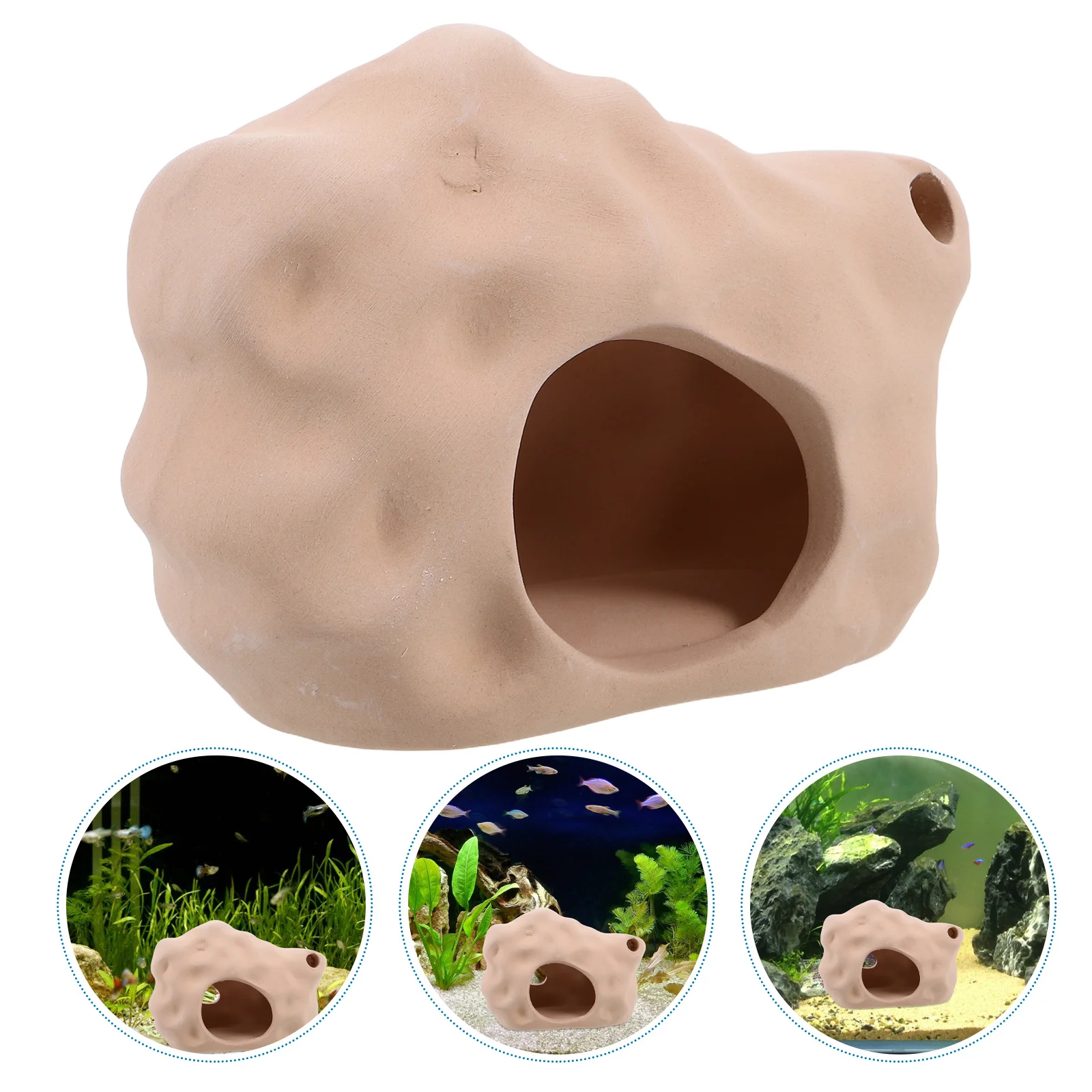 

Ceramic Aquarium Decoration Turtle Castle Cave Fish Tank Decor Shrimp Betta Spawning House Beige Ceramic Aquatic Ornament