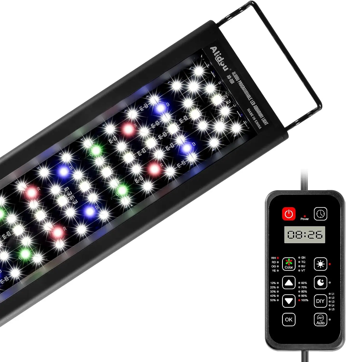 anced 7-Row Led Aquarium Light, Easy Setup Controller, Auto On Off Full Spectrum Fish Tank Light, 24/7 Lighting Cycle, 8